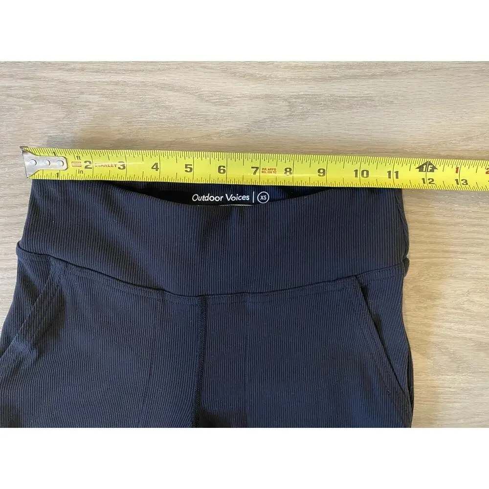 Outdoor Voices Superform Ribbed Flare Leggings BXS Black Athleisure Travel - Picture 11 of 13